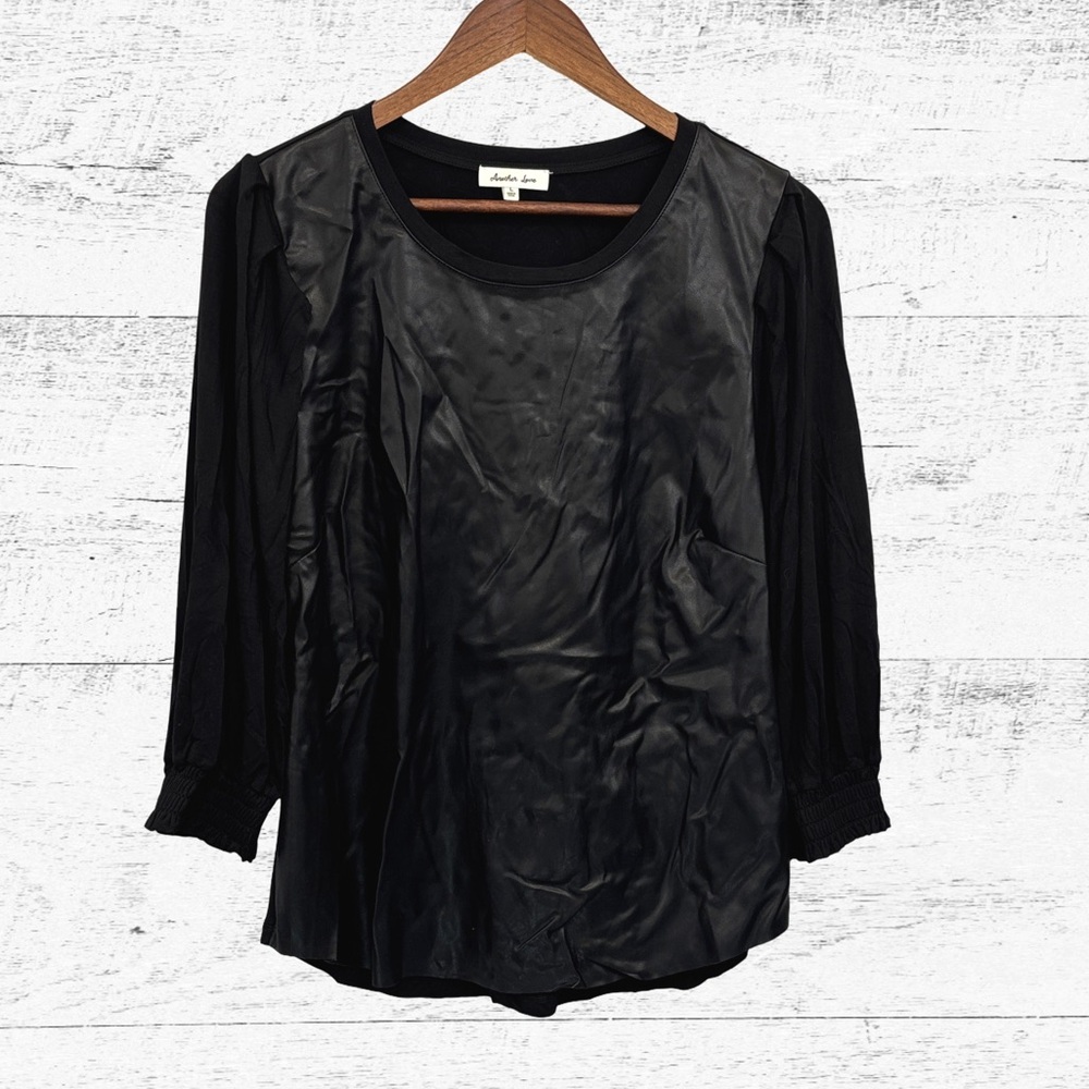 Another Love Black Boxy long Sleeve Blouse